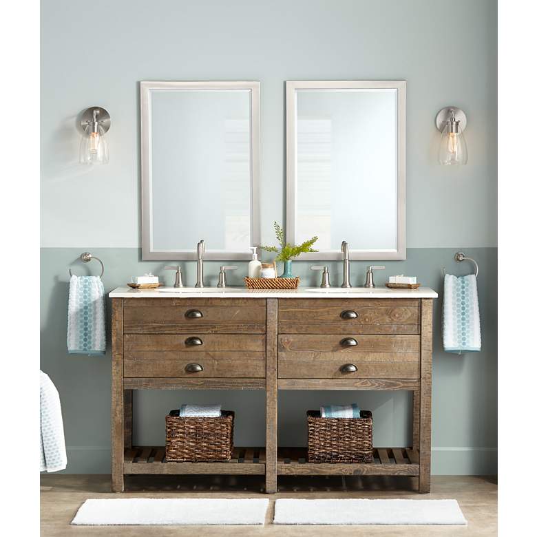 Image 1 Possini Euro Raden 10" High Brushed Nickel Wall Sconce in scene