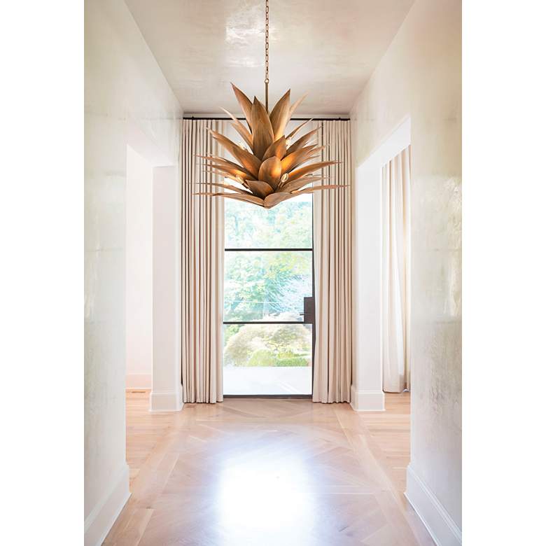 Image 1 Hinkley Agave 45" Wide Burnished Gold 12-Light Pendant in scene