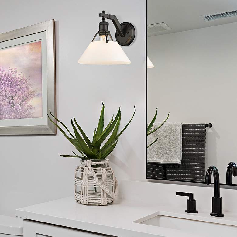 Image 1 Orwell 9 3/4" High Matte Black Wall Sconce in scene