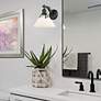 1_Orwell 9 3/4" High Matte Black Wall Sconce in scene
