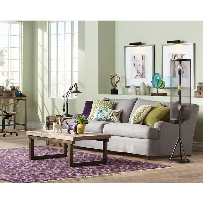 Image 1 Howard Elliott Bella 20" Eggplant Velvet Throw Pillow in scene