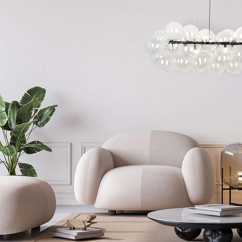 Image 1 Comet 41" Wide Matte Black 10-Light Linear Pendant in scene