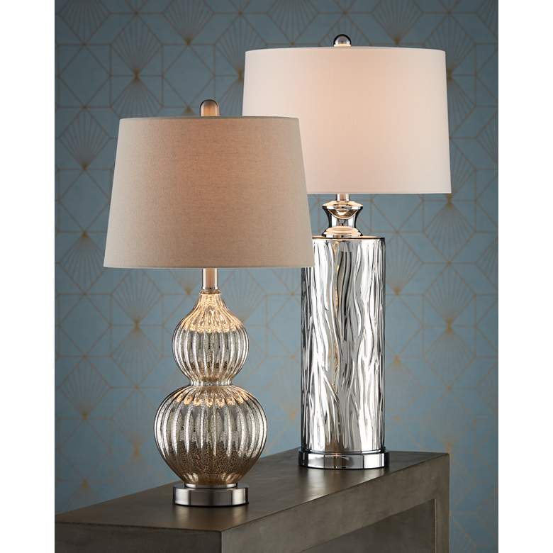 Image 1 Regency Hill Lili 25" High Fluted Mercury Glass Table Lamp in scene