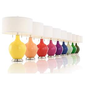 Image1 of Color Plus Toby 28"  Modern Glass Envy Green Table Lamp in scene