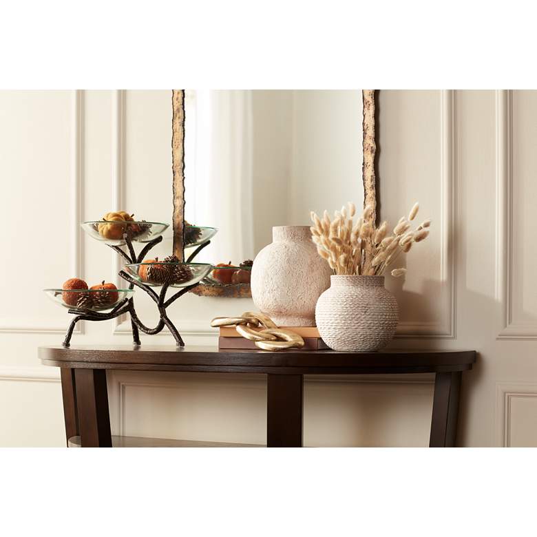 Image 1 Metal Branching 12" High 3-Tier Stand with Glass Bowls in scene