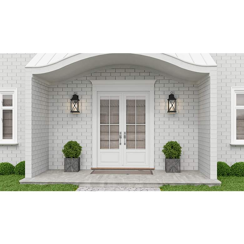 Image 1 Quoizel Ellerbee 21 1/4" High Mottled Black Outdoor Wall Light in scene