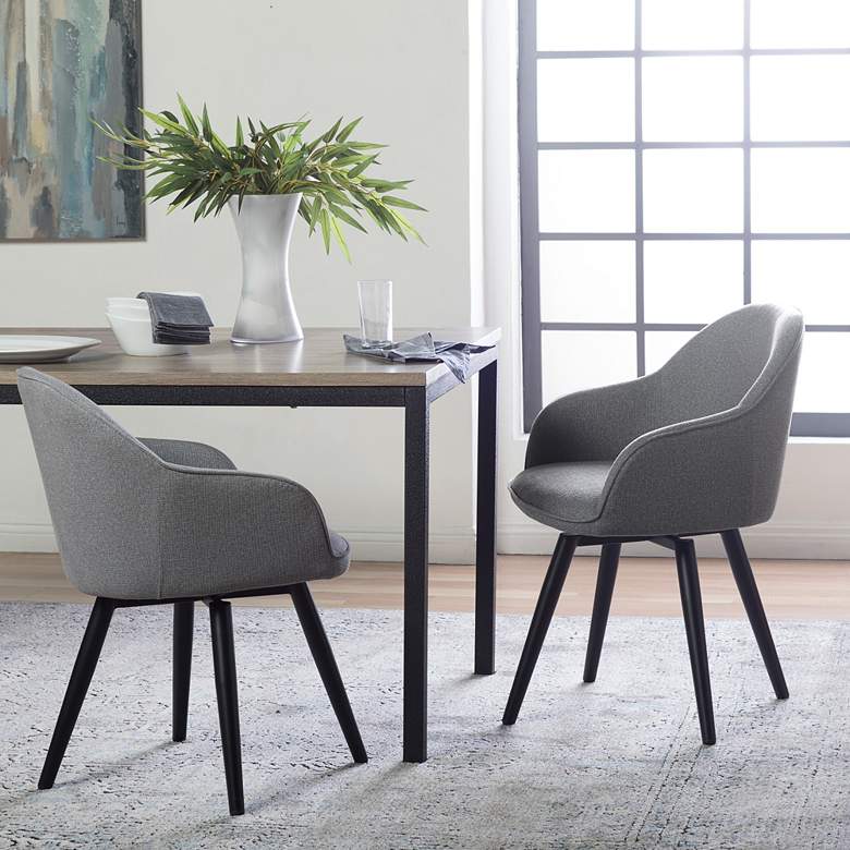 Image 1 Dome Heather Gray Fabric Swivel Dining/Office Chair in scene
