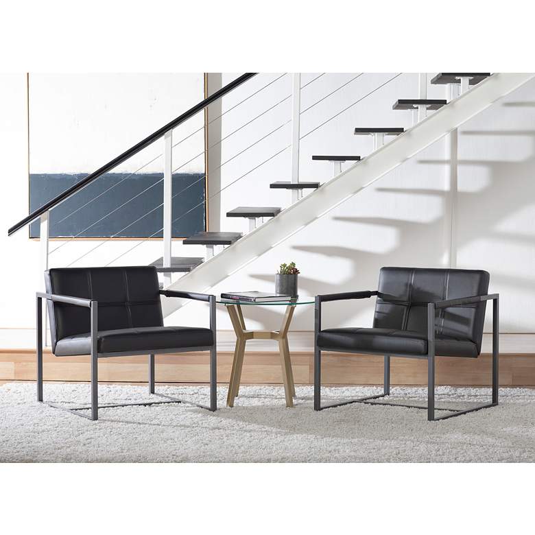 Image 1 Camber Black Blended Leather Accent Chair in scene