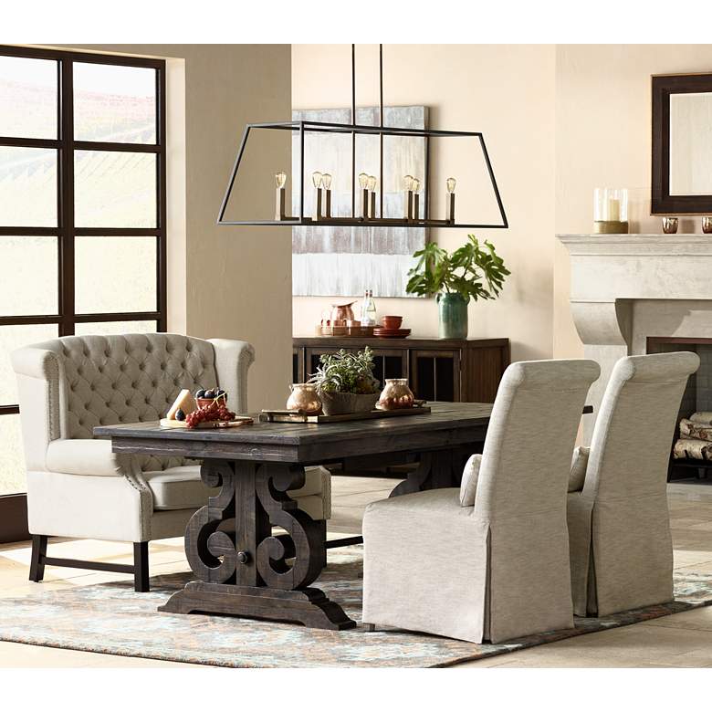 Image 1 Hinkley Fulton 48" Wide Bronze Geometric Kitchen Island Chandelier in scene