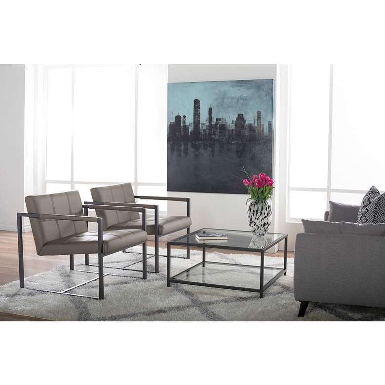 Image 1 Camber Mushroom Blended Leather Accent Chair in scene