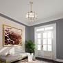 1_Livingston 15 1/2" Wide Antique Brass 4-Light Chandelier in scene