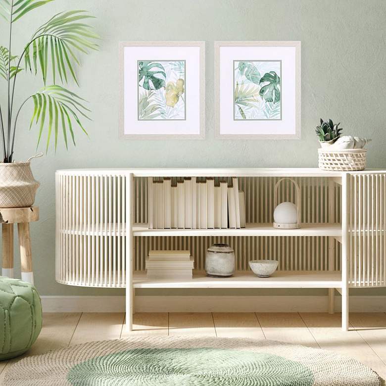 Image 1 Tropical Whisper 16" High 2-Piece Framed Wall Art Set in scene