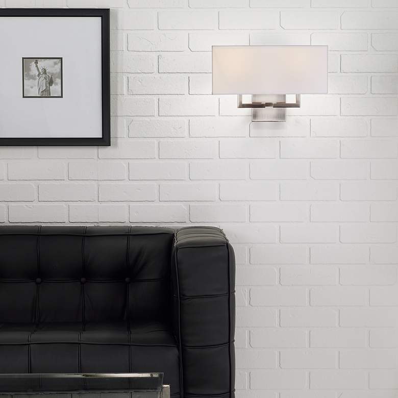 Image 7 George Kovacs Rectangle Nickel 11" High 2-Light Wall Sconce in scene