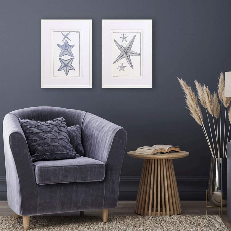 Image 1 Blue Sea Stars A 25" High 2-Piece Framed Wall Art Set in scene