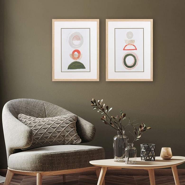 Image 1 Crescent Lunar 25"H Rectangular 2-Piece Framed Wall Art Set in scene