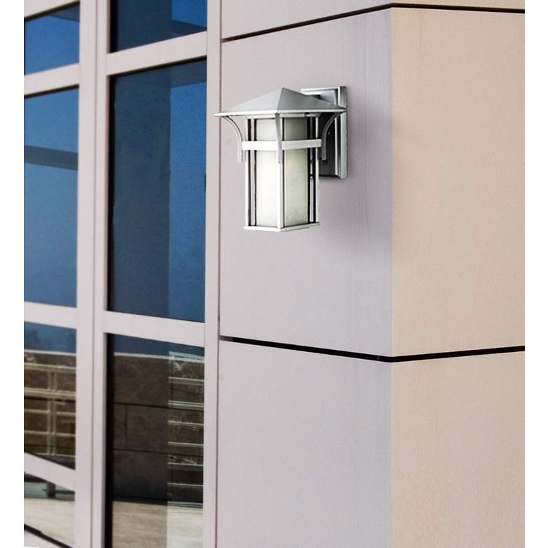 Image 1 Hinkley Harbor 10 1/2 inch High Titanium Silver Finish Outdoor Wall Light in scene