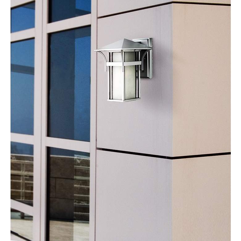 Image 1 Hinkley Harbor 10 1/2" High Titanium Silver Finish Outdoor Wall Light in scene