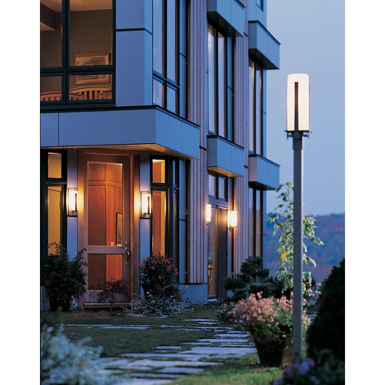Image 1 Hubbardton Forge Natural Iron Outdoor Post Light in scene