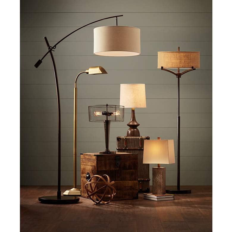 Image 7 360 Lighting Rexford Walnut Finish Mid-Century Modern Table Lamp in scene