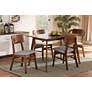 Euclid Gray Fabric and Walnut Brown 5-Piece Dining Table Set in scene