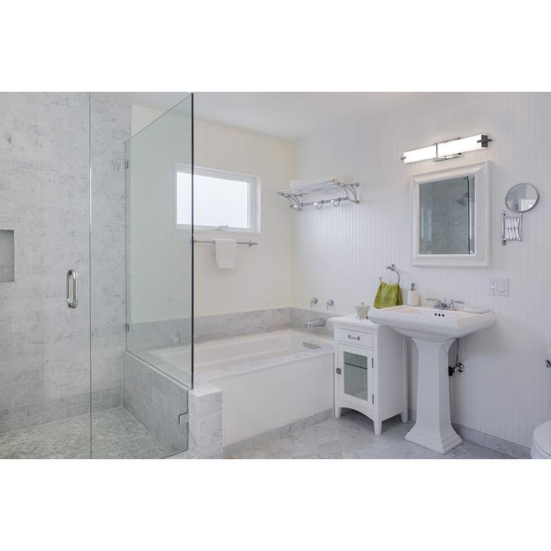 Image 1 Miller 24 1/2" Wide Satin Nickel LED Bath Light in scene