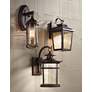 Thumbnail1 of Franklin Iron Works Callaway 14 1/2" Bronze LED Lantern Outdoor Light in scene