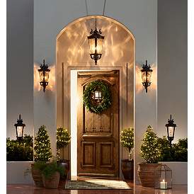 Image1 of Casa Marseille 26 1/4" High Bronze Traditional Outdoor Hanging Light in scene