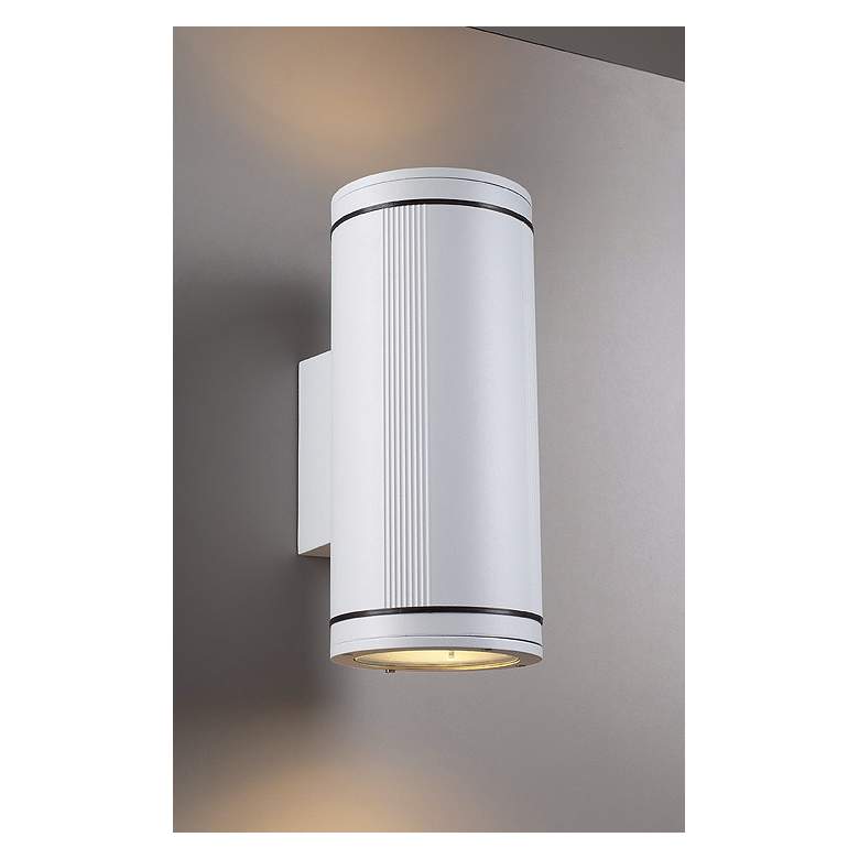 Image 1 Meridian Up-Down White Outdoor Wall Light in scene