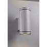 Meridian Up-Down Architectural Silver Outdoor Wall Light in scene