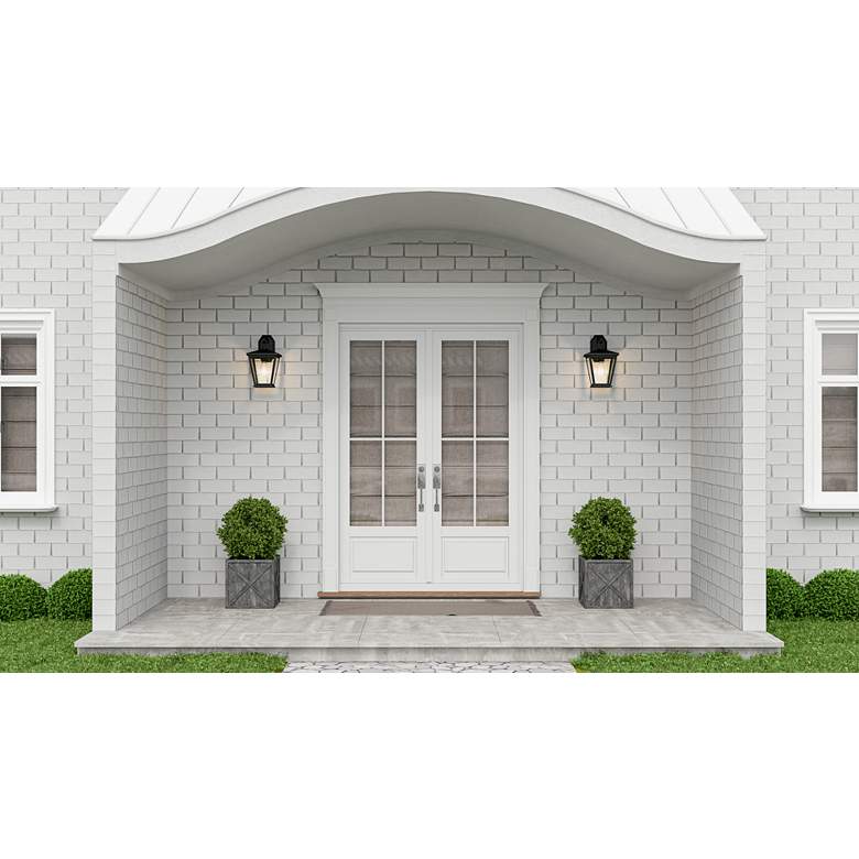 Image 1 Quoizel Joffrey 13 1/4" High Matte Black Outdoor Wall Light in scene