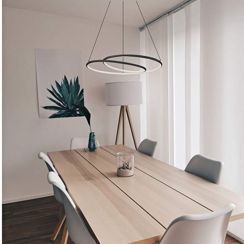 Image 1 Gabriel 24" Wide Matte Black LED Ring Chandelier in scene