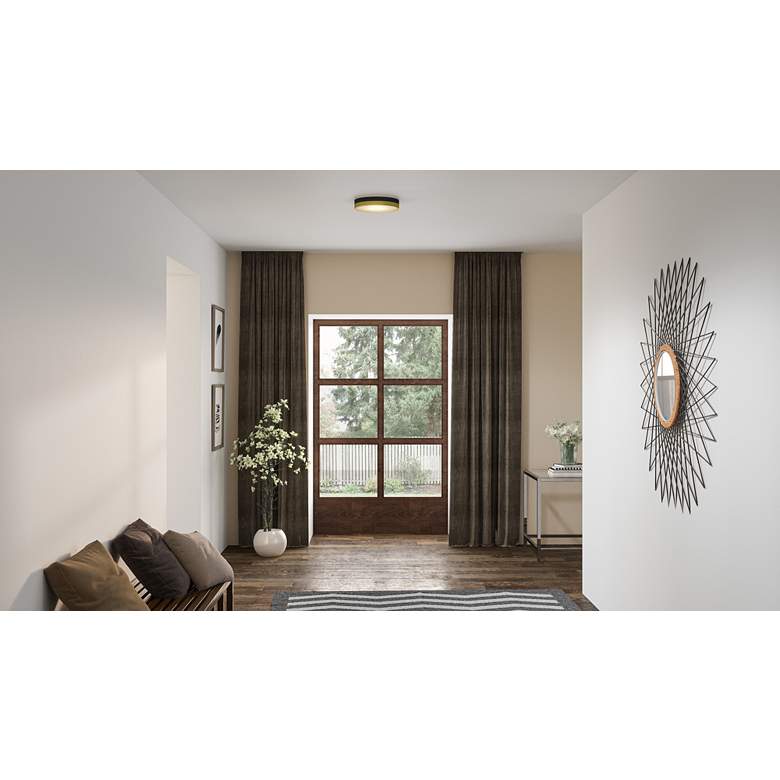Image 1 Quoizel Weldin 11" Wide Matte Black Gold LED Ceiling Light in scene