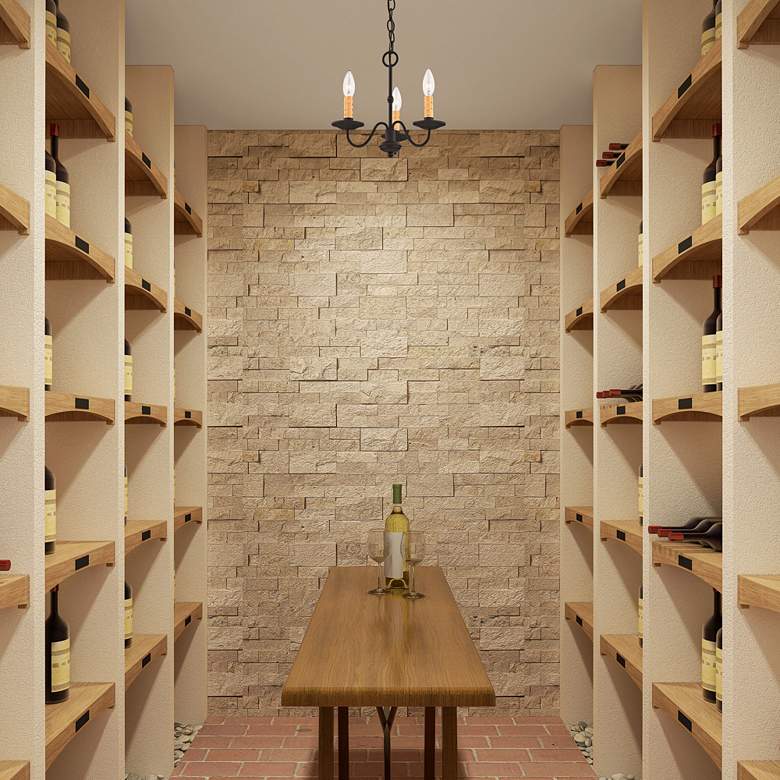 Image 1 Heritage 12 1/2" Wide Black 3-Light Chandelier in scene