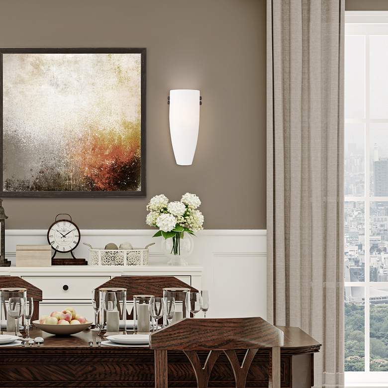 Image 1 Coronado 5.75-in W 1-Light Brushed Nickel Pocket Wall Sconce in scene
