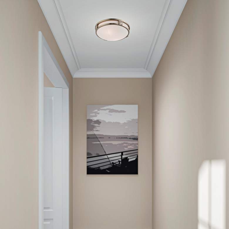 Image 1 Titania 13" Wide Brushed Nickel Ceiling Light in scene