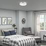 1_Titania 16" Wide Brushed Nickel Bowl Ceiling Light in scene