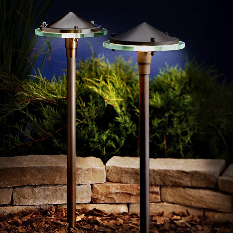 Image 1 Kichler 22 inch High Glass and Metal Pathway Landscape Light in scene