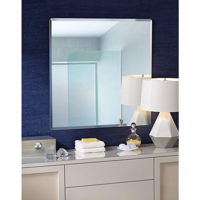 Image 1 Galvin 36 inch Square Frameless Beveled Wall Mirror in scene