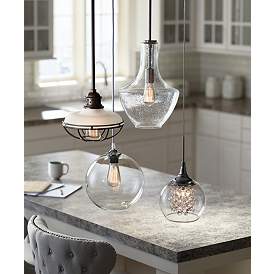 Image1 of Kichler Everly 10 1/2" Wide Brushed Nickel Mini Pendant in scene