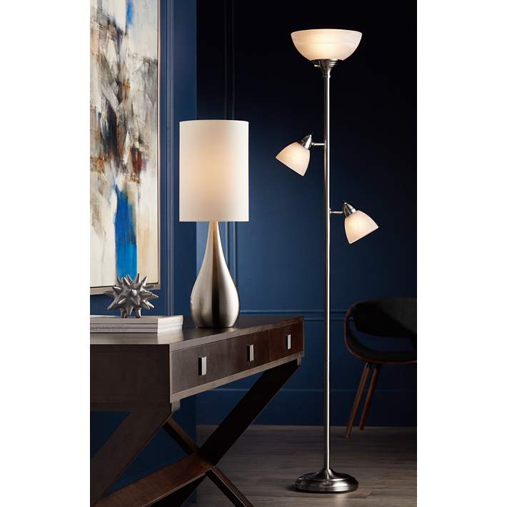 360 Lighting Modern Table Lamps 24 1/2 High Set of 2 Espresso Bronze Brown  Metal Droplet Cylinder Drum Shade Decor for Living Room Bedroom House