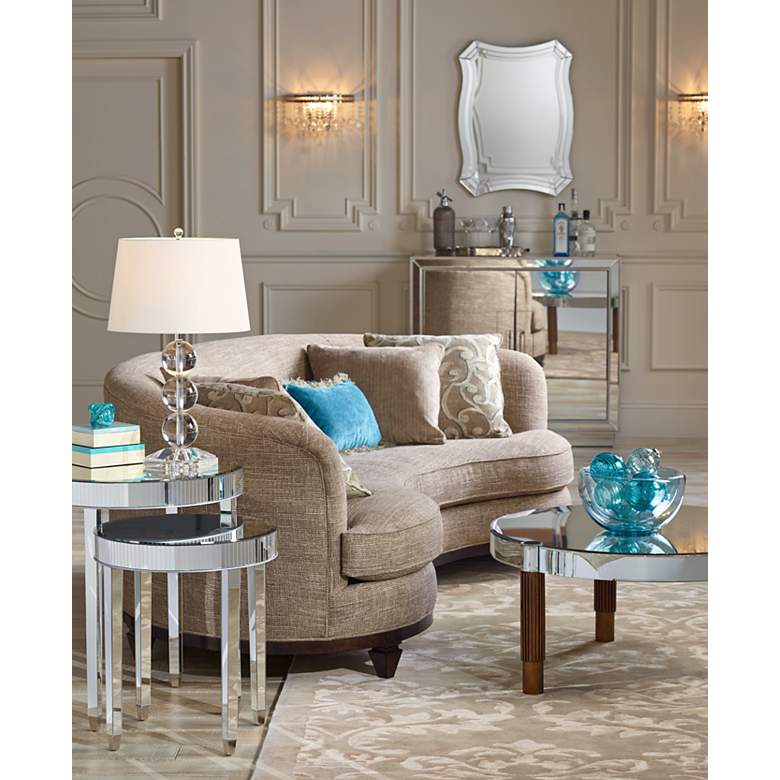 Image 6 360 Lighting Mersenne 26" Crystal Globe Column Table Lamp in scene