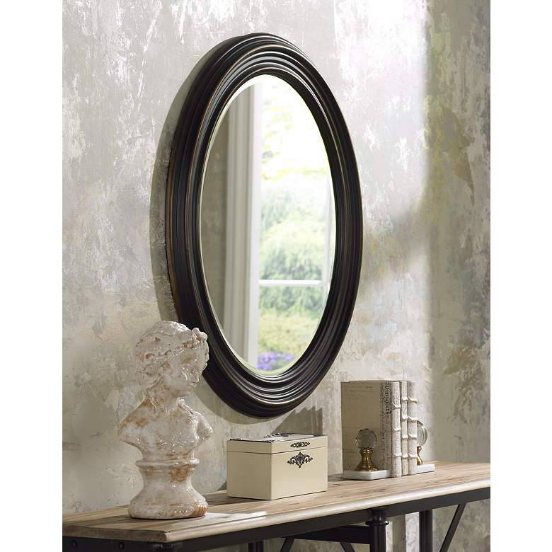 Image 1 Uttermost Ovesca 28" x 34" Decorative Oval Wall Mirror in scene
