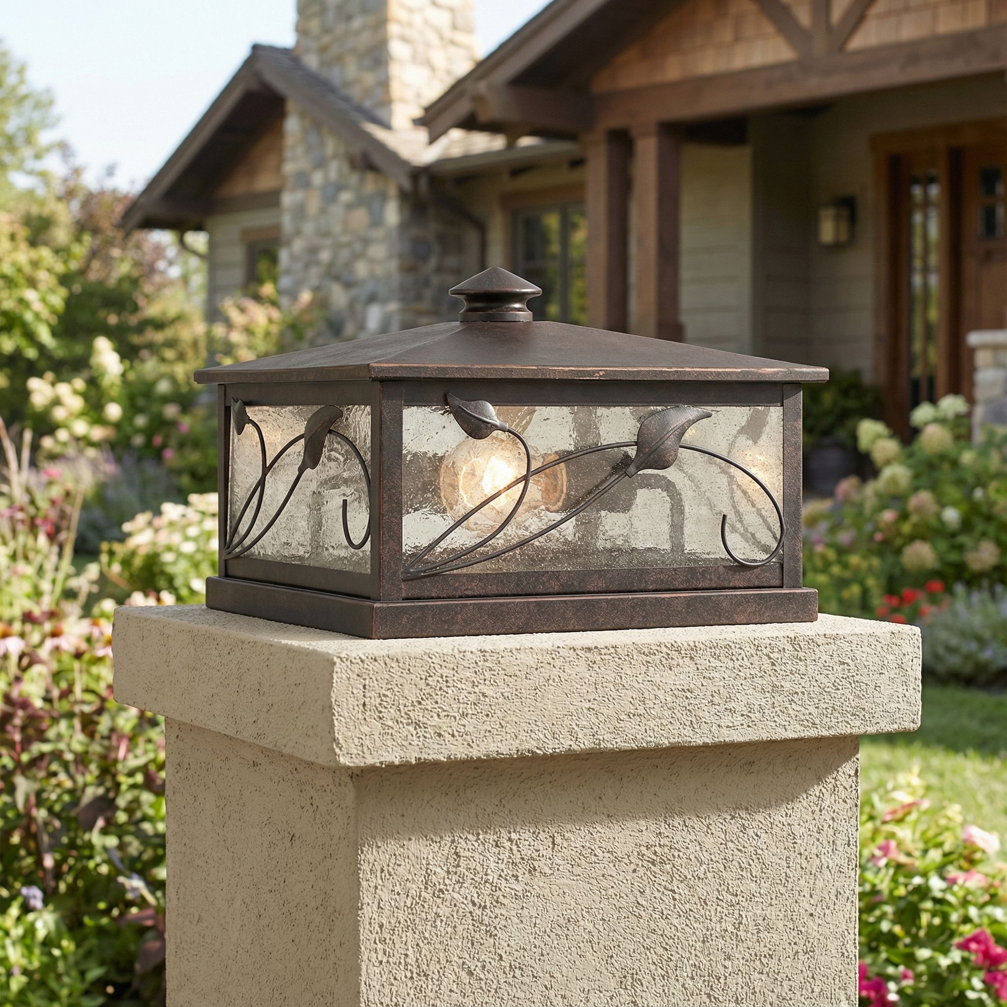 Image 1 Franlin Iron Works French Garden 13" Wide Bronze Pier Mount Light in scene