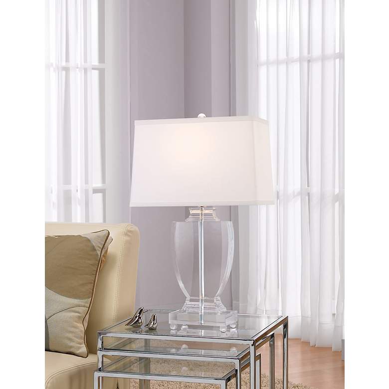 Image 1 Artemis Accent Crystal Off-White Shade Table Lamp in scene