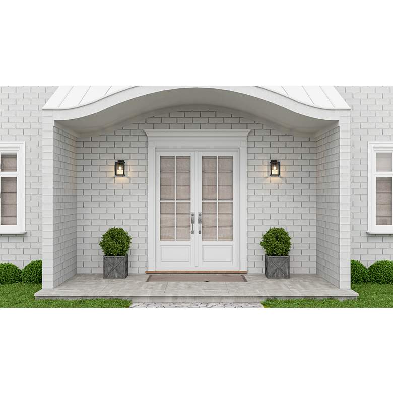 Image 1 Quoizel Westover 10" High Earth Black Outdoor Wall Light in scene