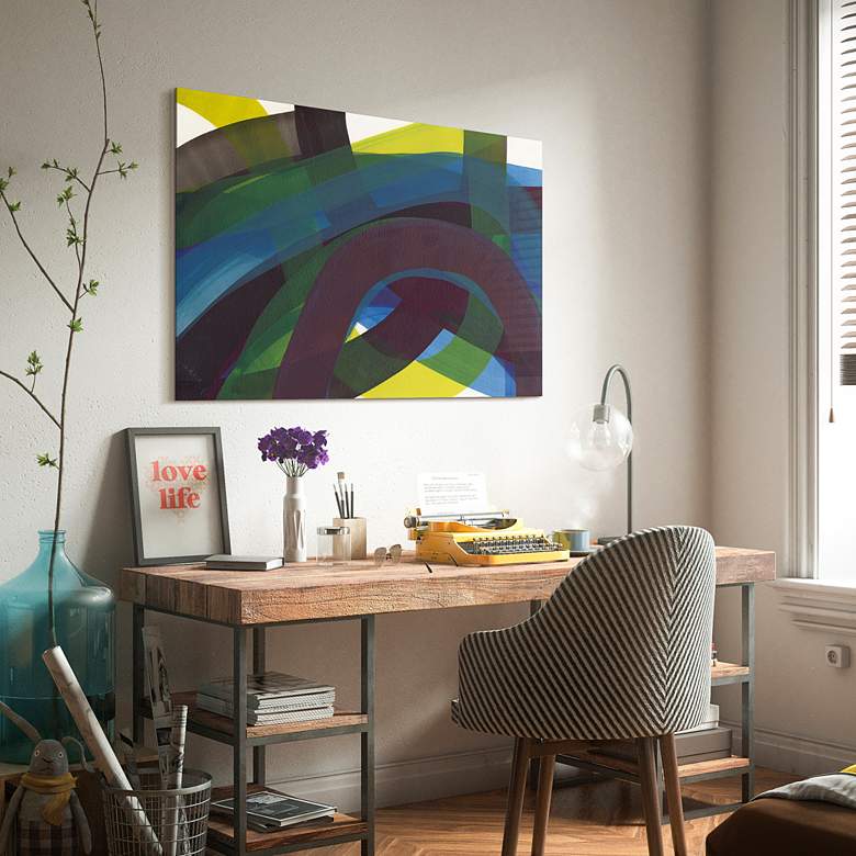 Image 1 Pigment Play II 32" x 48" Frameless Printed Glass Wall Art in scene