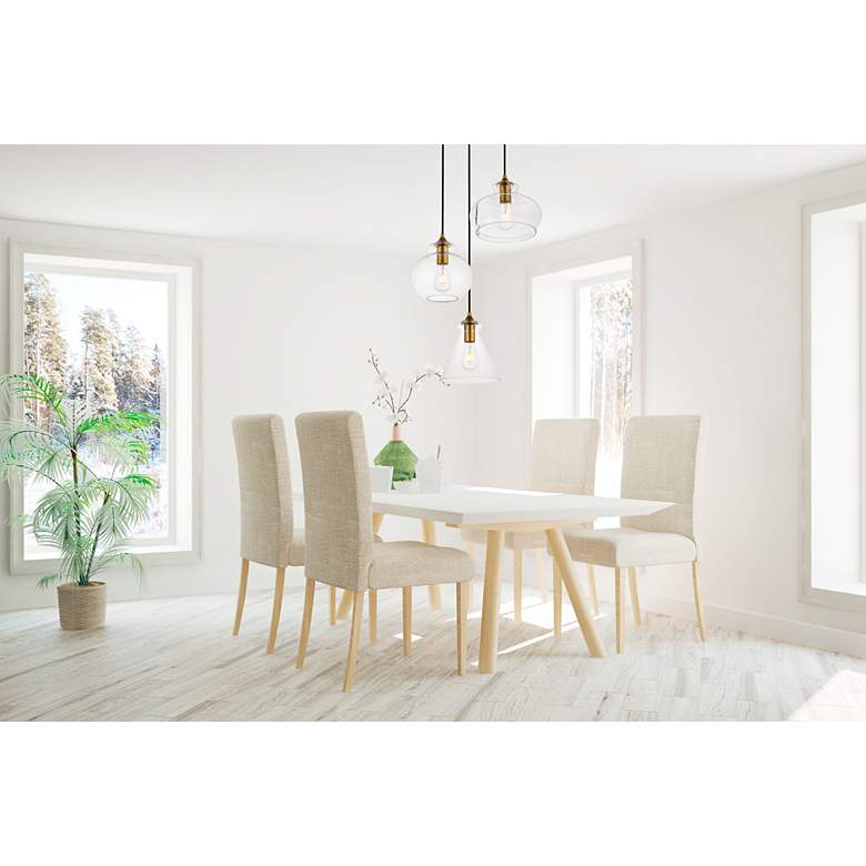 Image 1 Elegant Lighting Destry 18 1/2" Brass Clear Glass Multi-Light Pendant in scene