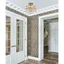 1_Savannah 12" Wide Brass and Clear Crystal Ceiling Light in scene