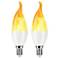 1.5W Flickering Flame Non-Dimmable LED Candelabra Light Bulb 2 Pack