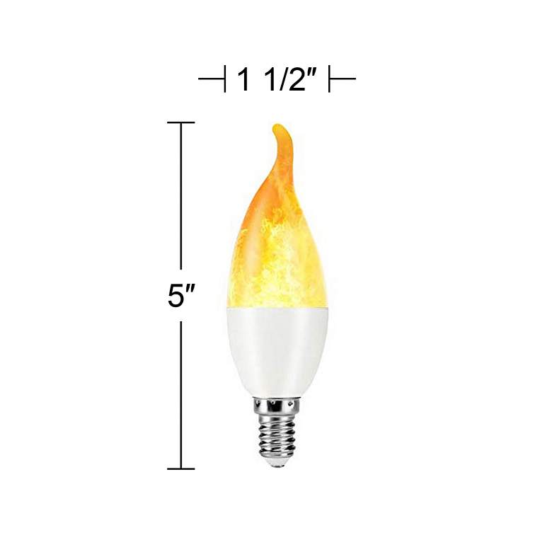 Image 4 1.5W Flickering Flame Non-Dimmable LED Candelabra Light Bulb 2 Pack more views